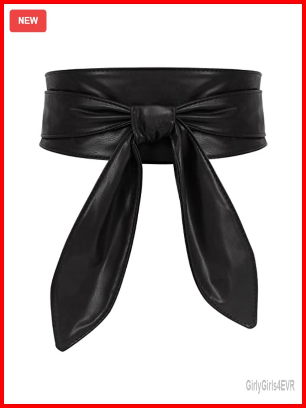Women's Wide Obi Belt Double-Sided Soft PU Leather Knotted Waistband for Dress